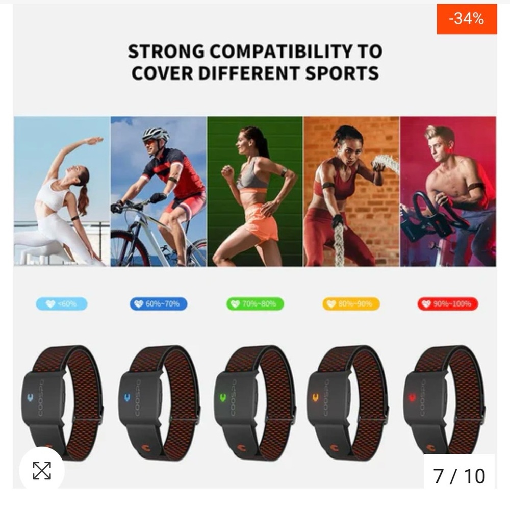 Coospo REALZONE HW9 Armband Heart Rate Monitor - Picture 7 of 10